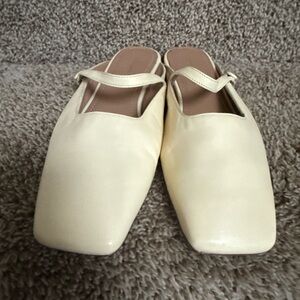 Mansur Gavriel Women's Cream Leather Mules